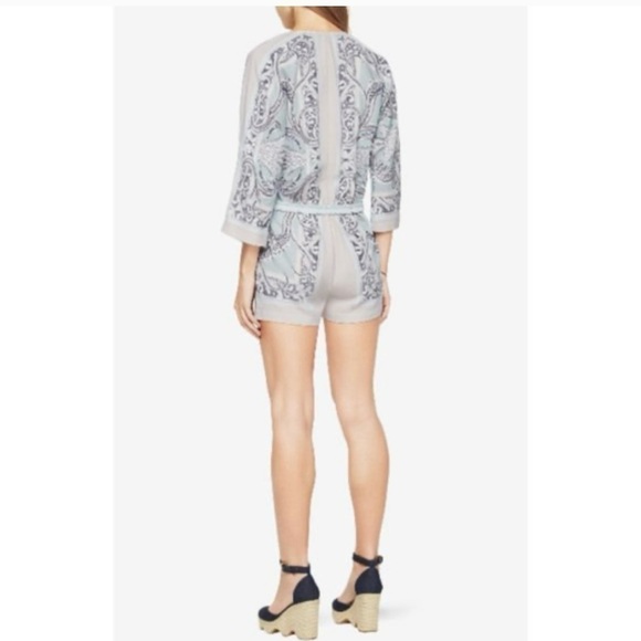 BCBGMaxAzria Lindee Paisley Print 
Romper-BLUE MIST COMBO floral short Jumpsuit - Picture 4 of 15
